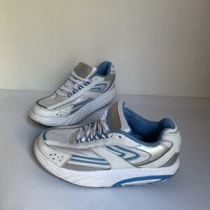 Curves for Women Walking Shoes White Blue Size 7 Sneakers